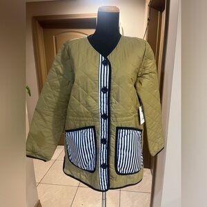 Olive Quilted Women's Puffer Jacket